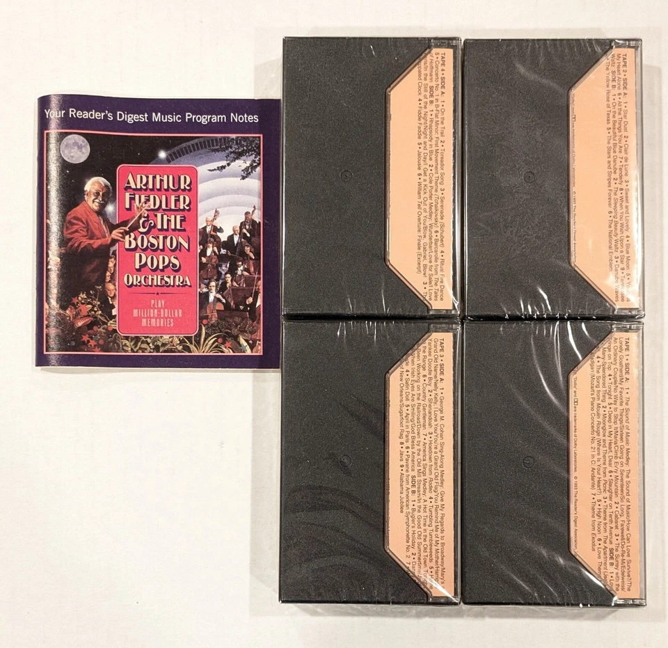 Arthur Fiedler & The Boston Pops Play Million Dollar Memories Cassette SEALED - Image 4 of 4