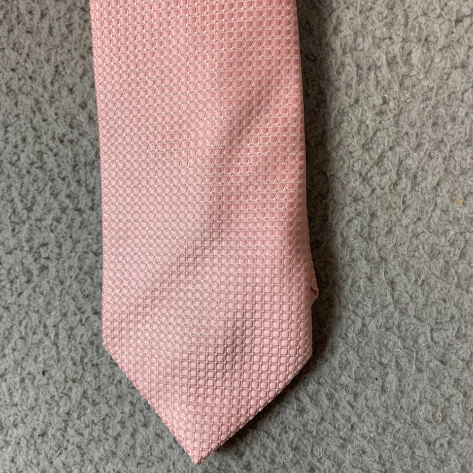 Corbata de cuello Laurant Bennet Milano rosa texturizada tejida ojo de pájaro negocios Foto 2 de 4