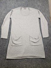 J Jill Sweater Dress Womens Sz S Wool Blend Front Pockets Gray Super Cute