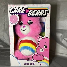 Care Bears 14" Plush Cheer Bear with Care Coin Pink Rainbow 2020 Basic fun! NIB