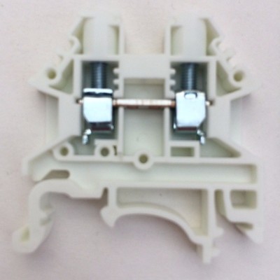 DIN Rail Terminal Blocks - 10 Pack, Dinkle DK4N-WE White, 10 AWG, 30A 600V