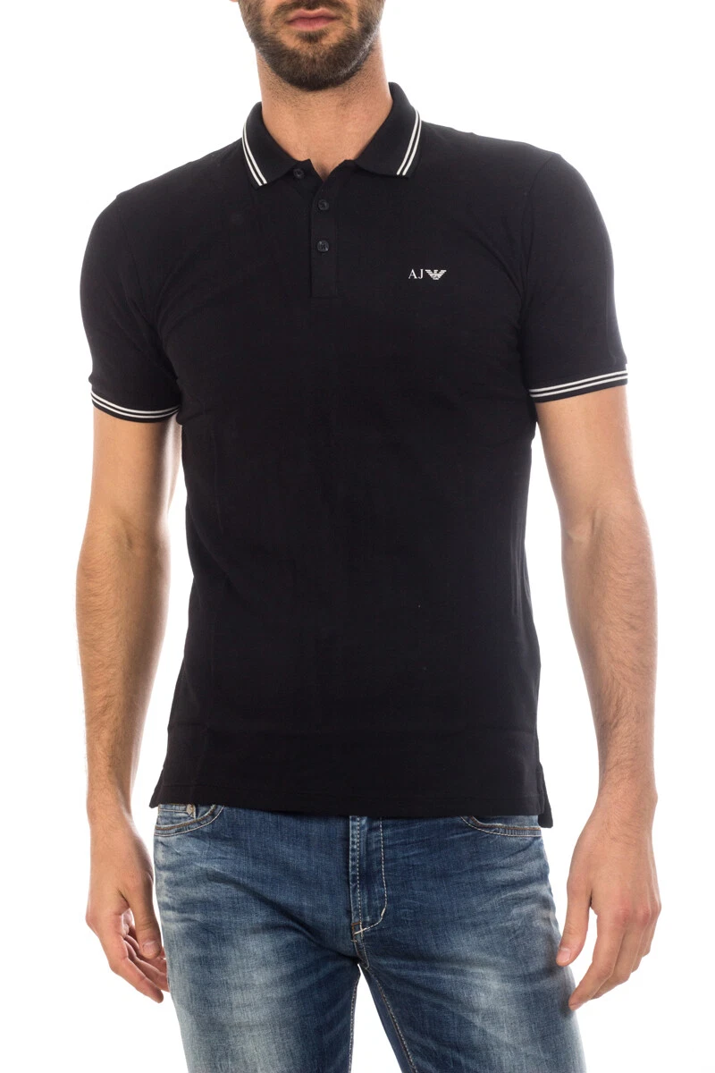 Armani Jeans Polo Cotton Man Black 1200 Sz XL MAKE OFFER | eBay