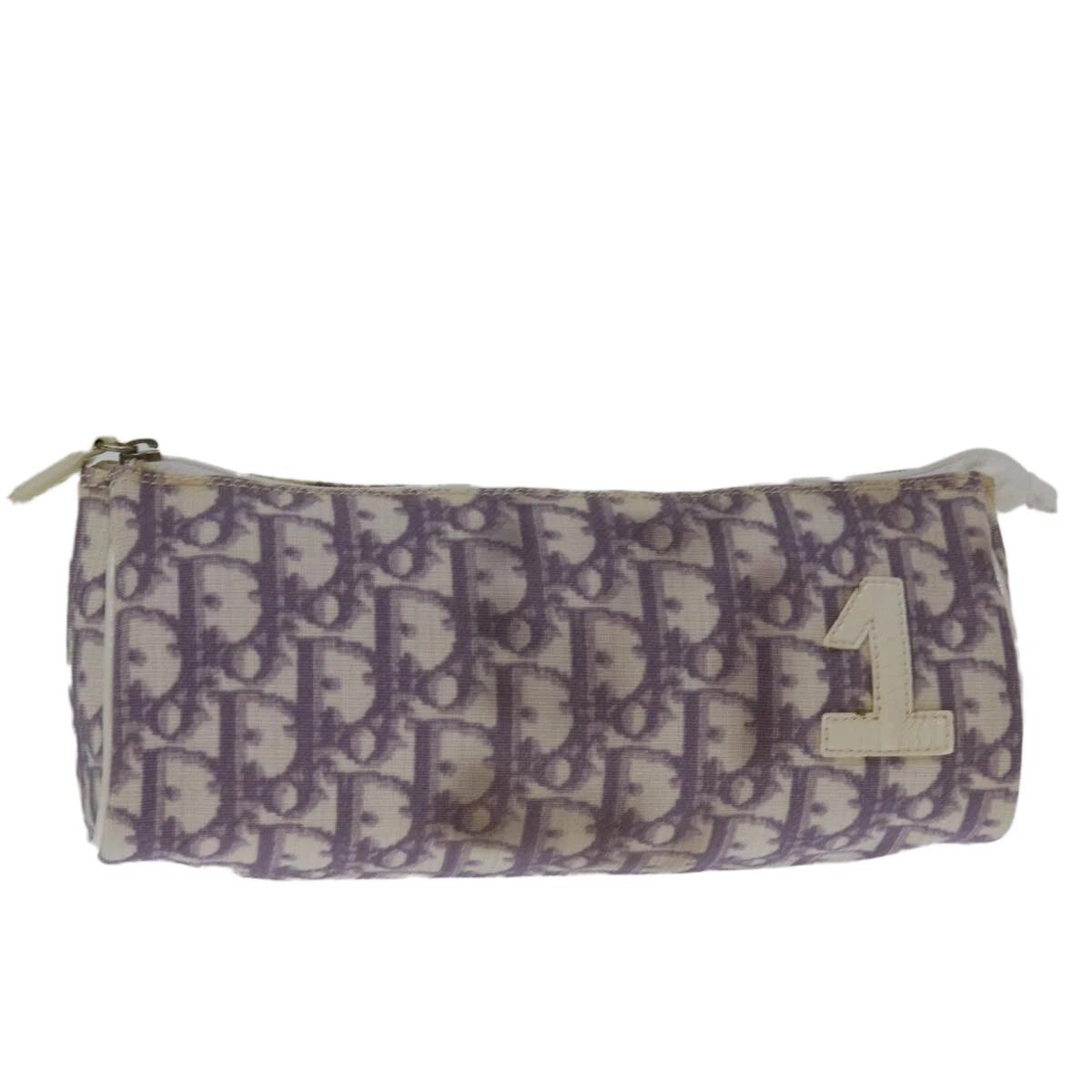 Pochette toile Christian Dior trotteur violet authentique ar11491