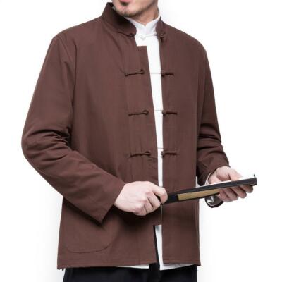 Men Traditional Chinese Tang Suit Bruce Lee Kung Fu Coat Jacket Wingchun Uniform