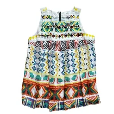 ECI New York Blouse Medium Sleeveless Aztec Beaded Lined Bohemian Lightweight