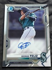 2021 Bowman Chrome 1st GEORGE FELIZ Autographed Card, Seattle Mariners, CPA-GF