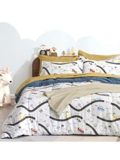 SLEEP ZONE Kids Bedding Comforter Set Full/Queen 7-Piece Set Car Road