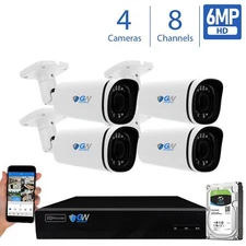8 Channel NVR 4 X 6MP PoE IP Outdoor Varifocal Microphone Security Camera System
