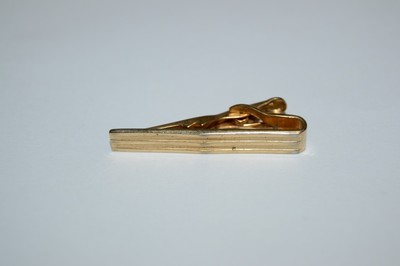 Vintage Midcentury Mens Designer Gold Tone Tie Bar Clasp by Swank Textured Patina with Engraved Detail