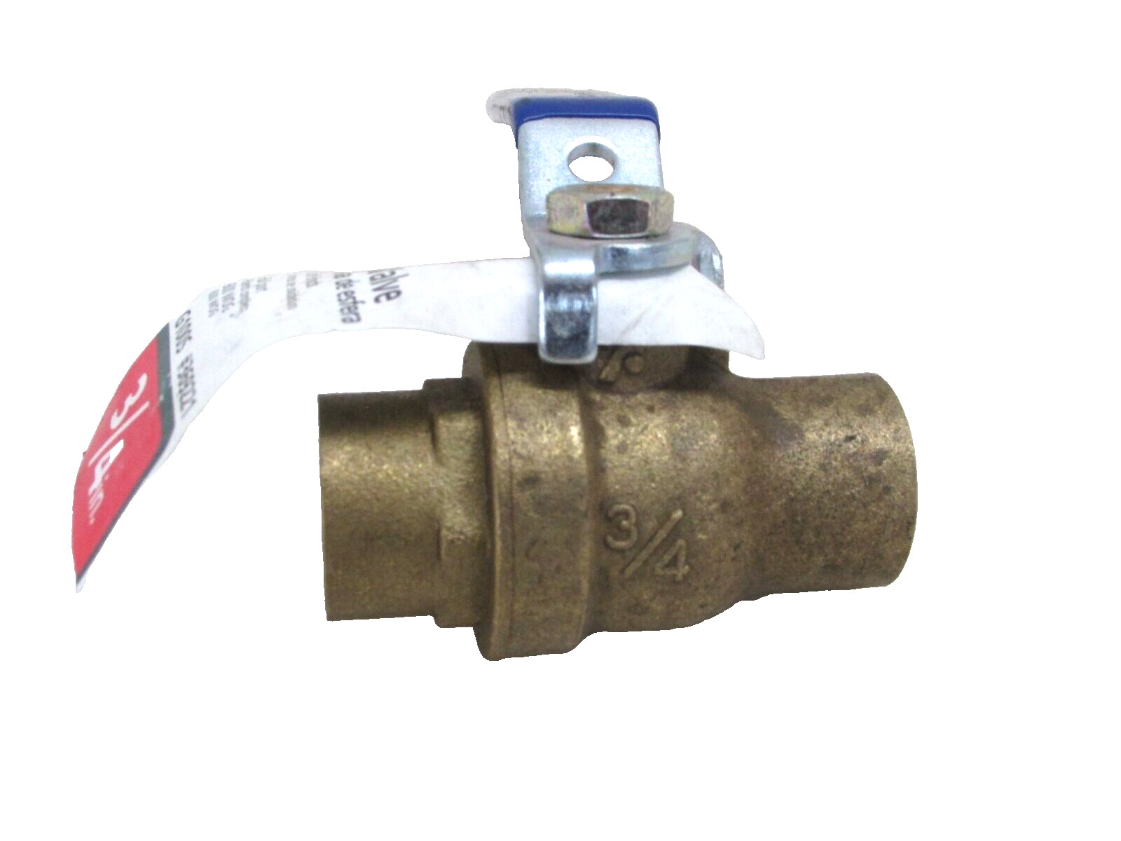 AMERICAN VALVE 3/4" BRASS BALL VALVE, SWEAT SOLDER ENDS #369221
