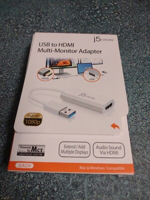 J5Create USB to HDMI Multi-Monitor Adapter for Mac/ Windows JUA254 