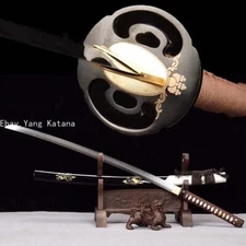 1095 Steel Clay Tempered Real Hamon Sharp Sword Japanese Samurai Katana