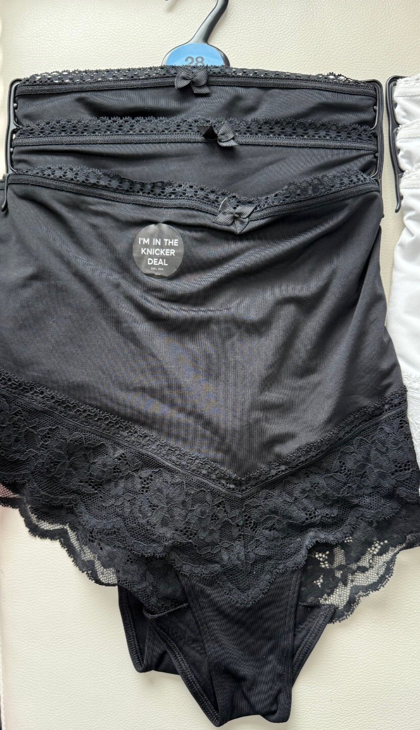 BNWT M&S 3pk lace trim high rise shorts - black or white - 28 | eBay UK