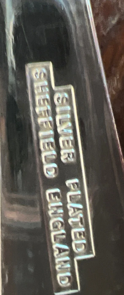 Juego para servir ensaladas - 2 piezas - Plato de plata Sheffield England - 9" - De colección Foto 4 de 4