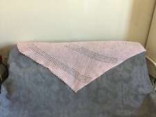 Handknit cotton/ mohair blend WRAP/SHAWL/SCARF in pink