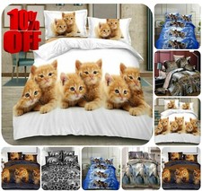 Nuovo set lenzuola completo 3D copripiumino lenzuolo con 2 federe tutte le misure