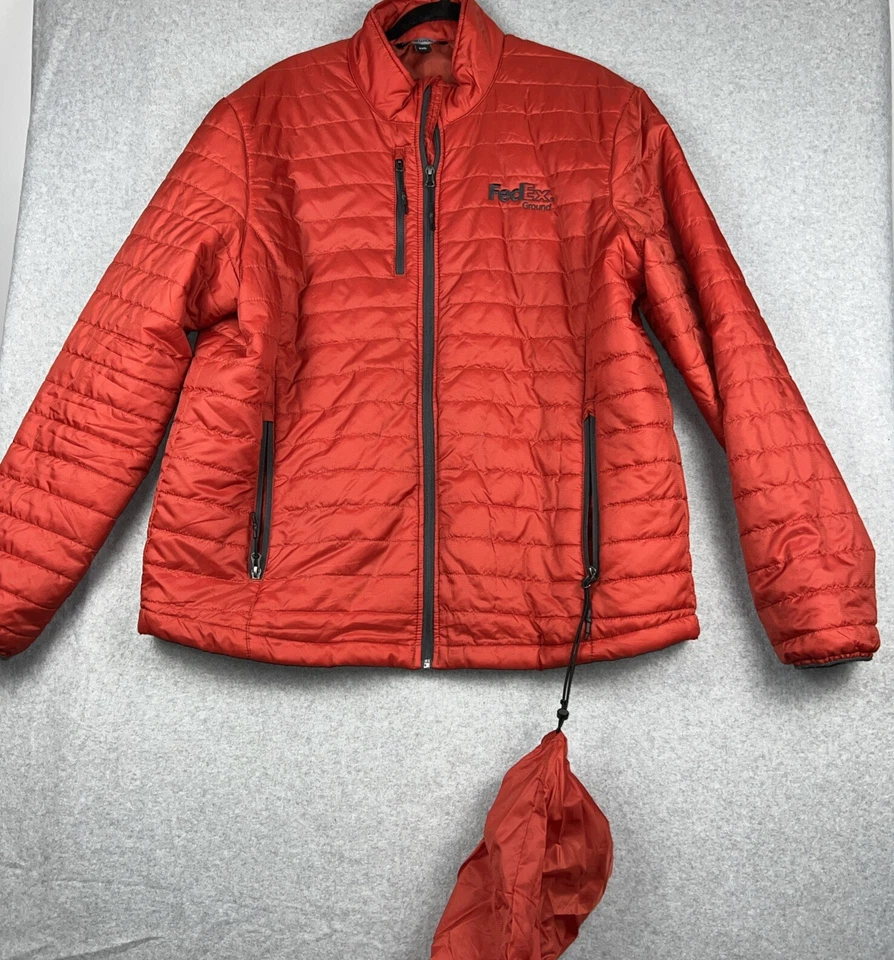 Chaqueta Abrigo FedEx PackAway Acolchado 2XL Manga Larga Cremallera Completa Foto 2 de 4