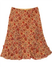 CHAPS Womens A-Line Skirt Large W32 Beige Floral Polyester CW08