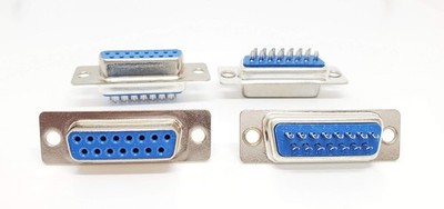 50 Pcs DB15 D-Sub 15 Pins Solder Cup Female Connector Adapter Socket Port