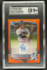 2025 BOWMAN CHROME DIEGO TORNES 1ST BOWMAN AUTO TRUE ORANGE REF 01/25 SGC 9/10