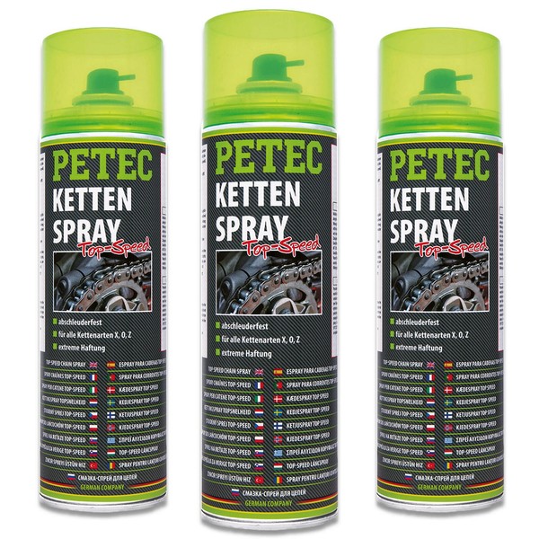 3X 500Ml Petec 70550 Kettenspray FüR Antriebsketten Abschleuderfest Top-Speed-image