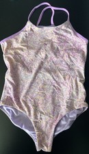 Athleta Girl Adjustable One Piece Swimsuit Sun Spray Lilac Size L 12 