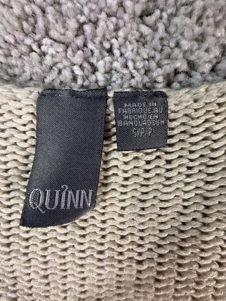 Suéter para mujer Quinn talla pequeña beige con flecos Foto 2 de 4