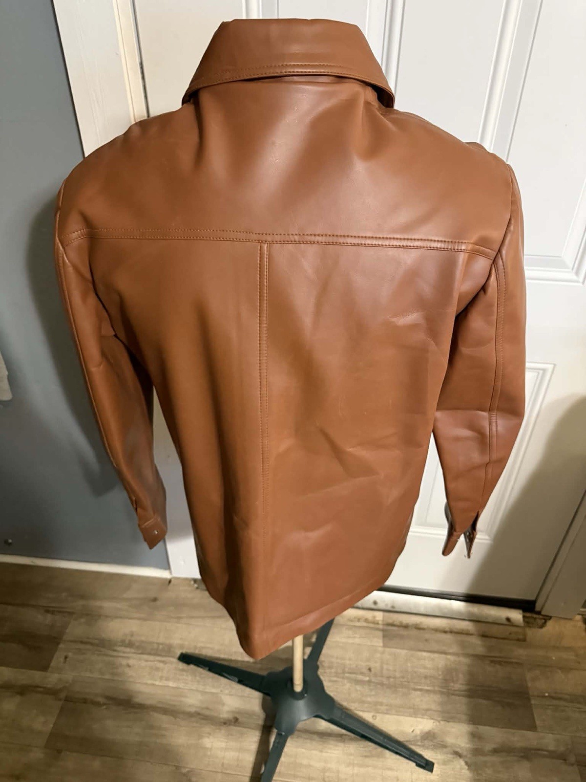 Vinyl Brown Button  Collared  Jacket By Prescott … - image 3