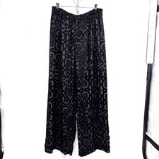 Emanuel Ungaro Wide Leg Pants Sz L Black Velv...