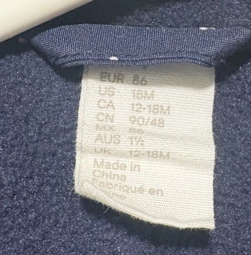 Traje de Nieve H&M Bebé 12-18M Azul Marino Estampado Espacial Forrado de Vellón Bunting Excelente Estado Foto 3 de 4