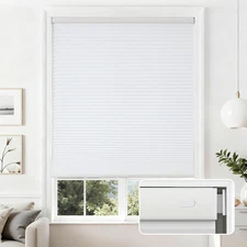 No Tools No Drill Cordless Cellular Shades, Light Filtering Honeycomb Blinds for