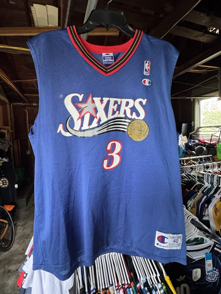 Champion製 オーセンティック シクサーズ アイバーソン 100% Authentic Allen Iverson Vintage Champion 99 00 76ers Game Pro