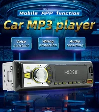 2025 Single Car Stereo Radio Head Unit Player MP3 FM USB Audio IN-Dash Bluetooth