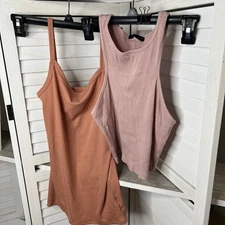 Lot Of 7 Women's Cropped Stretch Tank Tops Variety of Brands (see Details) Sz M