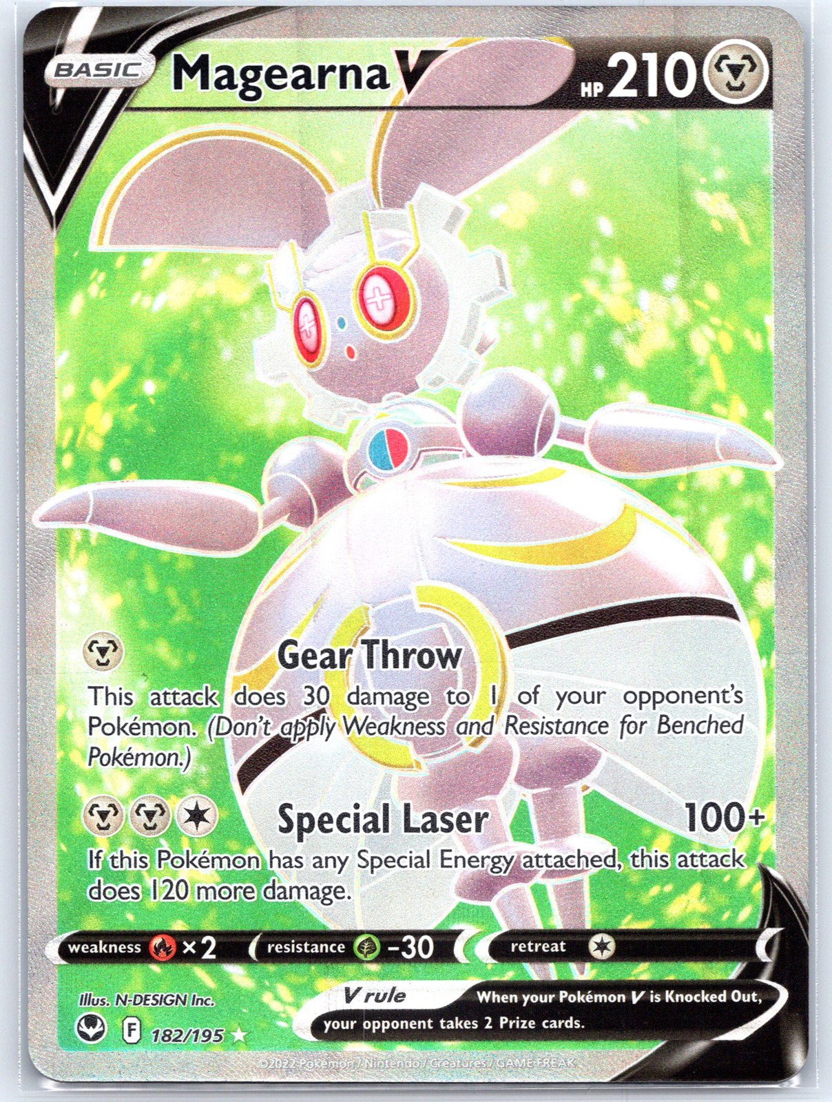 Magearna V (Full Art) 182/195 Near Mint SWSH12: Silver Tempest Pokemon Shipnow