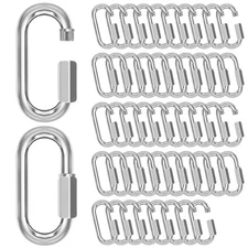 M6-50 Pack 2.3” Quick Links Chain Connectors, 1/4″ Galvanized Chain