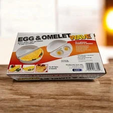 Emson Omelet Wave Microwave Omelet Cooker Egg Maker White Fast Easy Clean