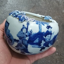 Nice Collectable Art Hand Painting Blue&white Porcelain Figure Wash