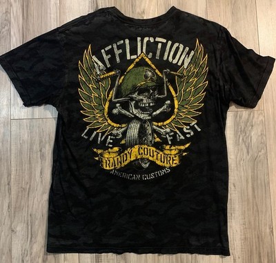 Affliction American Custom Live Fast  Mens size Xl Randy Couture Camo