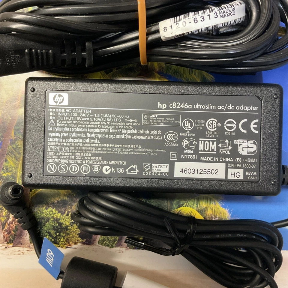 HP C8246A ULTRASLIM AC/DC ADAPTER DESKJET 450 PRINTER OMNIBOOK 19V 3.16A - Image 2 of 3