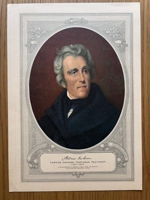 1928 FORBES LITHO MFG CO. advertising folder COLOR LITHOGRAPH ANDREW JACKSON