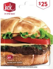 Jack in the Box $25 Physicsal Gift Card ( Free Shipping )
