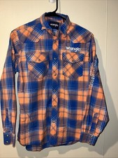 Wrangler Retro Shirt Boys XL 14-16 Youth Western Pearl Snap Plaid