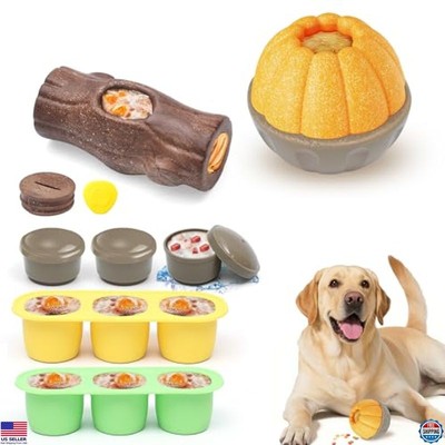 Interactive Dog Toy with Treat Molds, Freezable Chew Toy for Busy Dogs