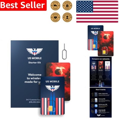 Genuine US Mobile 5G SIM Cards 2-Count Custom Plans Global Data Support