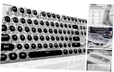 EWEADN TK950 Typewriter Keyboard Wireless Mechanical Keyboard, 104 Keys 