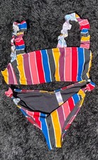No Boundaries Striped Ruffle Bikini Set Size M (7-9)