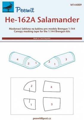Canopy Mask: He-162A Salamander - Brengun - / 1:144