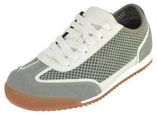 TOP MODA Women Mesh Sneakers Lightweight Breathable Suede Gum Sole CARLY-1 Green