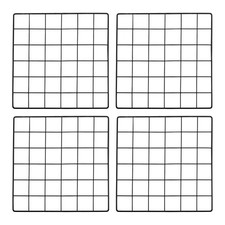 12x12" Wire Grid Panel, 4 Pcs Iron Decorative Wall Grid, Black